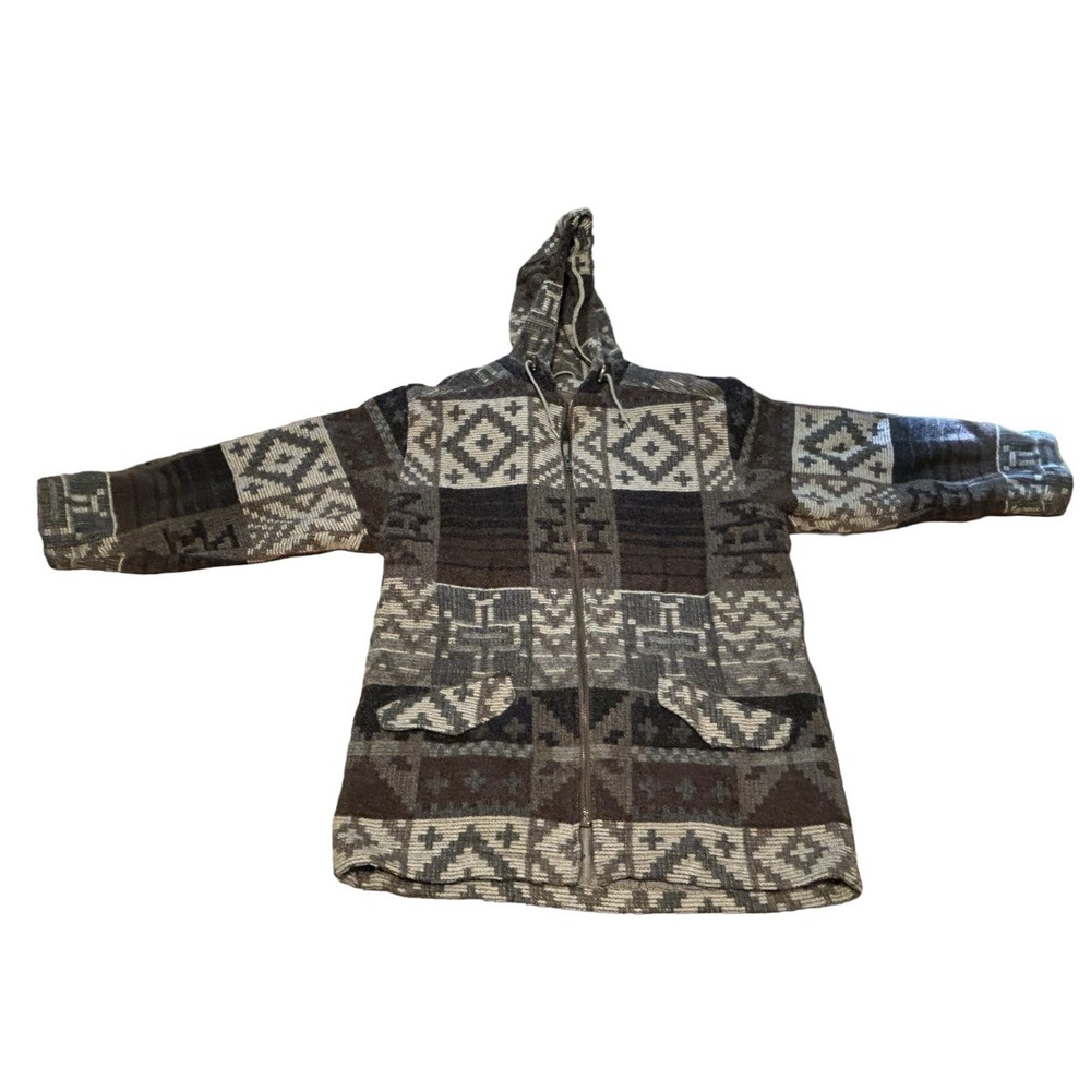 Woolrich Vintage Jacket‎ Wool Native American Hooded Zip Pockets Lined Size M